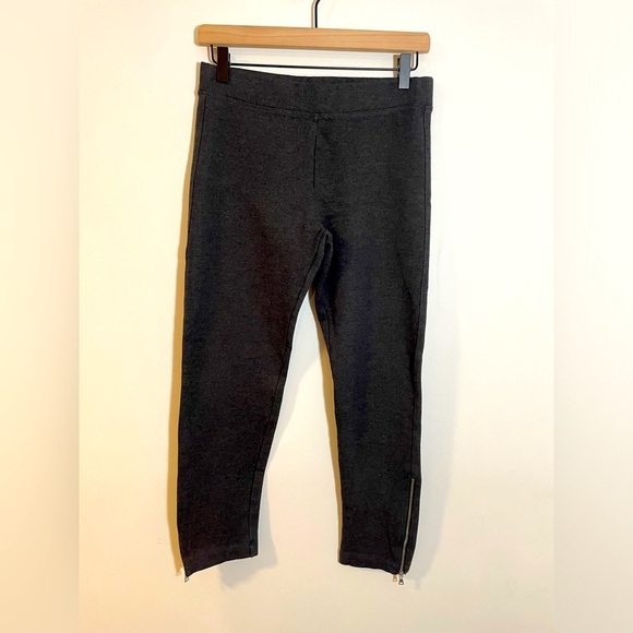 GAP Pants - Gap Thick Gray Stretch Pull On Legging Pants With Ankle Zip Detail Size Medium